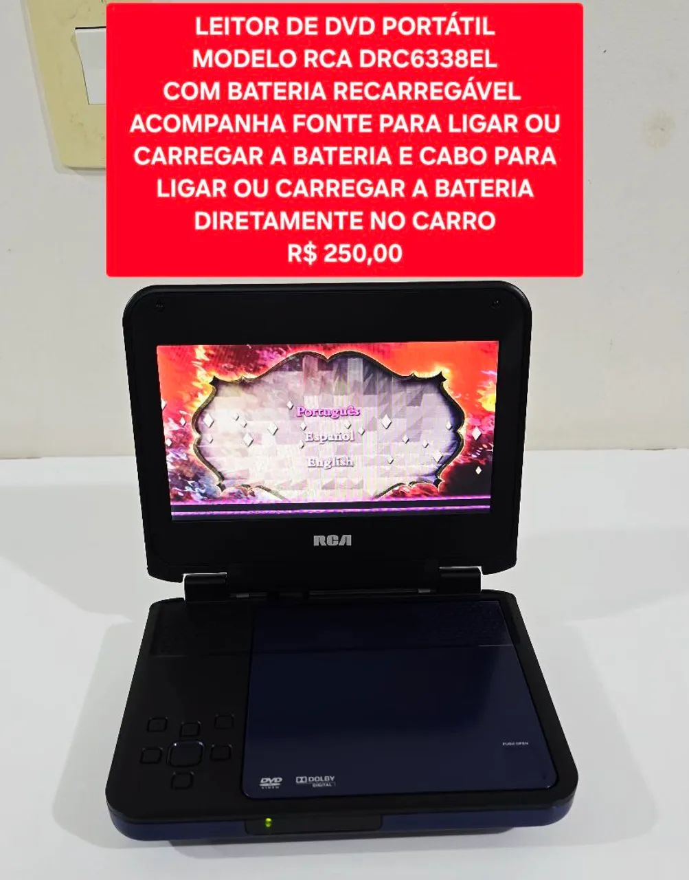 Leitor de DVD Portátil Modelo RCA DRC6338EL - Foto 5