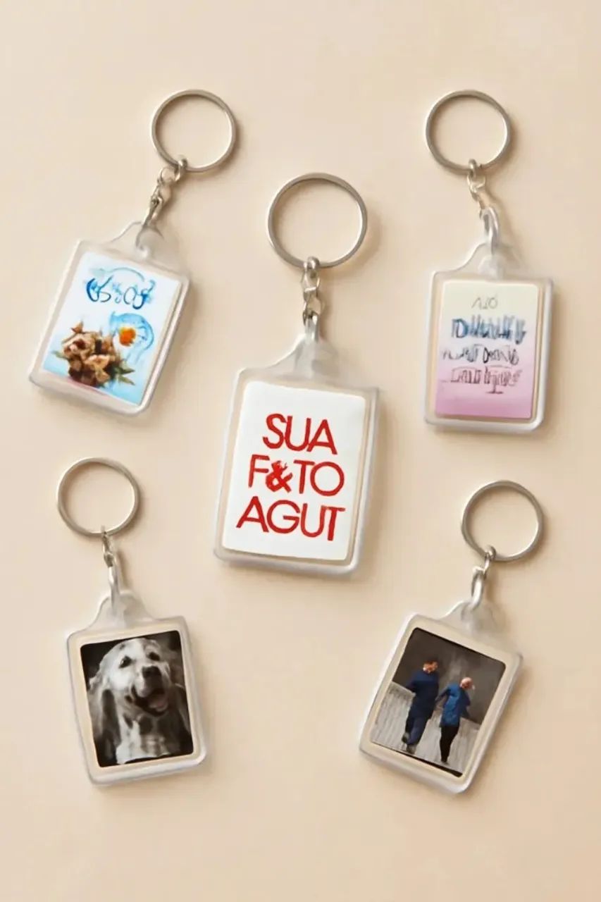 Kit com 9 chaveiros acrilicos 3x4 para personalizar - Foto 2