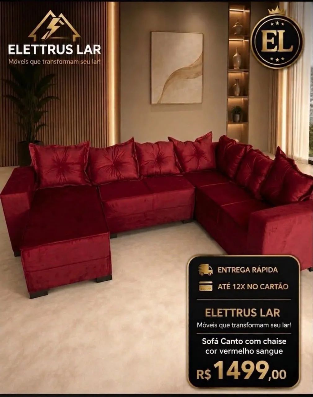 SOFÁS DE CANTO COM CHAISE NOVOS - Foto 4
