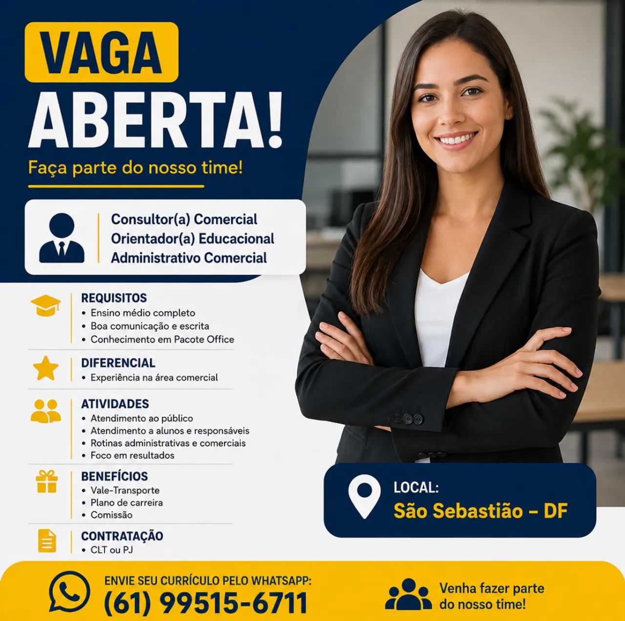 Vaga para Consultor(a) Comercial / Administrativo Comercial - São Sebastião