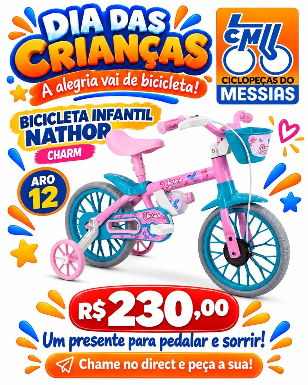BICICLETA NATHOR ARO 12 CHARM