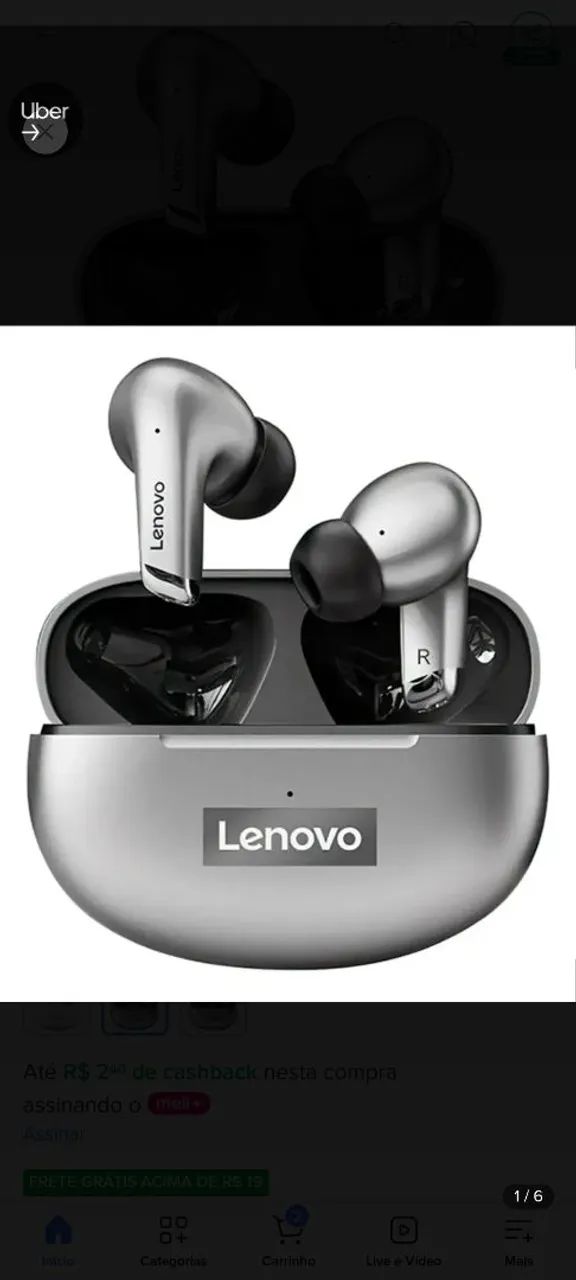 Fone Lenovo lp5 pro beg Cinza na Caixa - Foto 4
