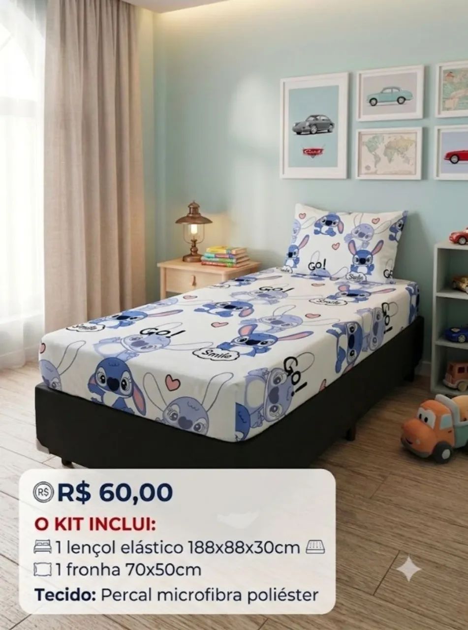 Jogos cama solteiro com elástico - Foto 2