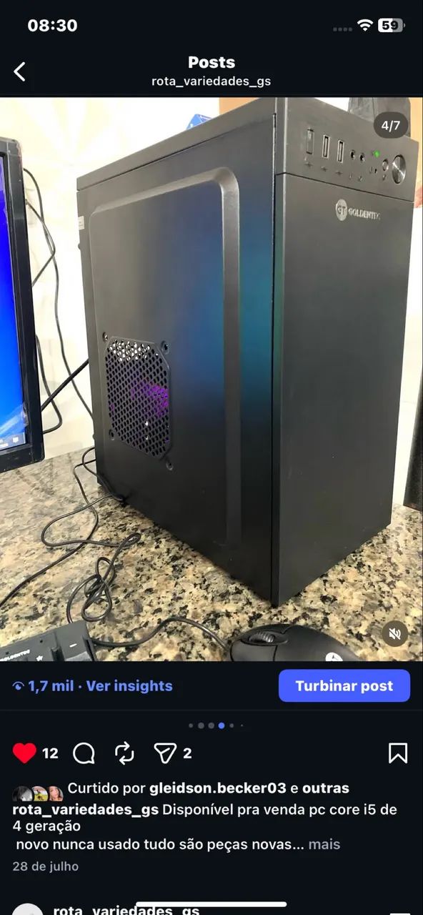 Pc gamer core i5 4 geração completo com peças novas  - Foto 4