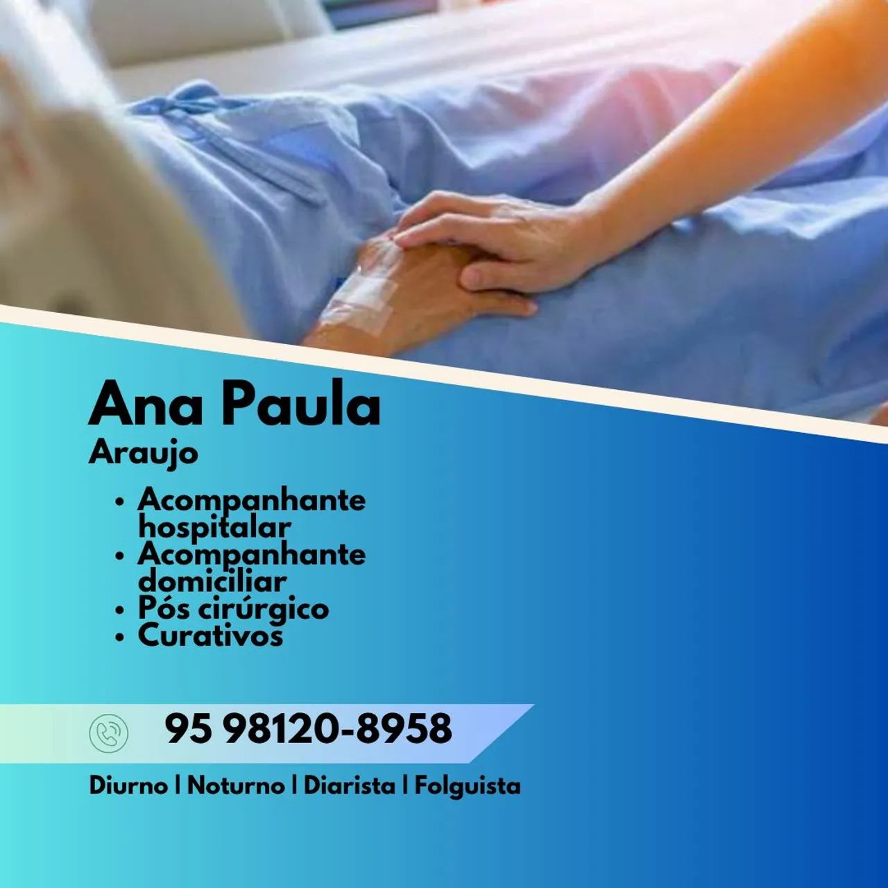 Acompanhante hospitalar e domiciliar. 