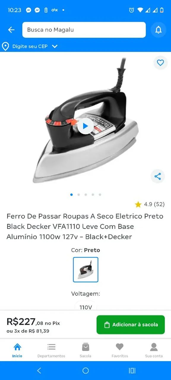 Ferro de passar roupa Black &Decker !!!!