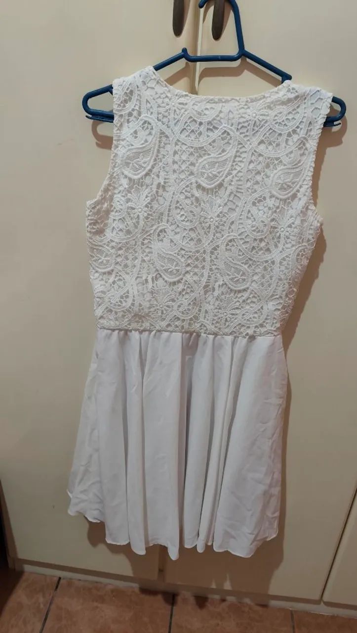 Vestido Branco com renda e pérolas - Foto 5