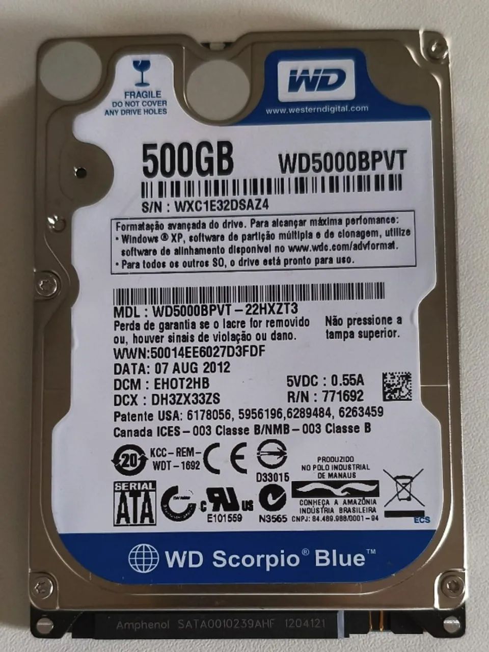 HD Notebook 500 GB WD Scorpio Blue Perfeito - 100 - Foto 4