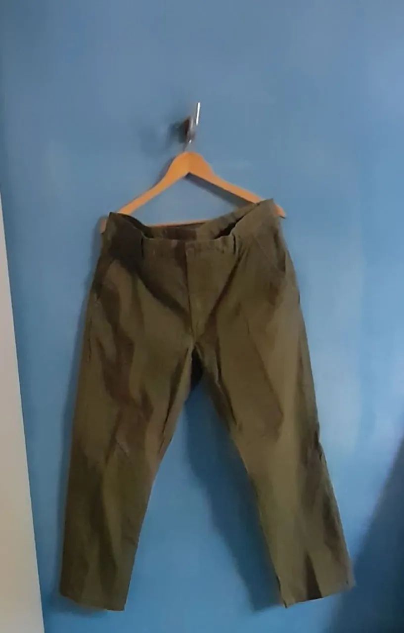 Calça Sarja Amaciada Bolso Faca com Elastano Verde 46