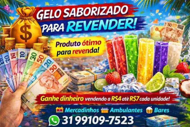 Gelo saborizado 200ml ideal para revenda.