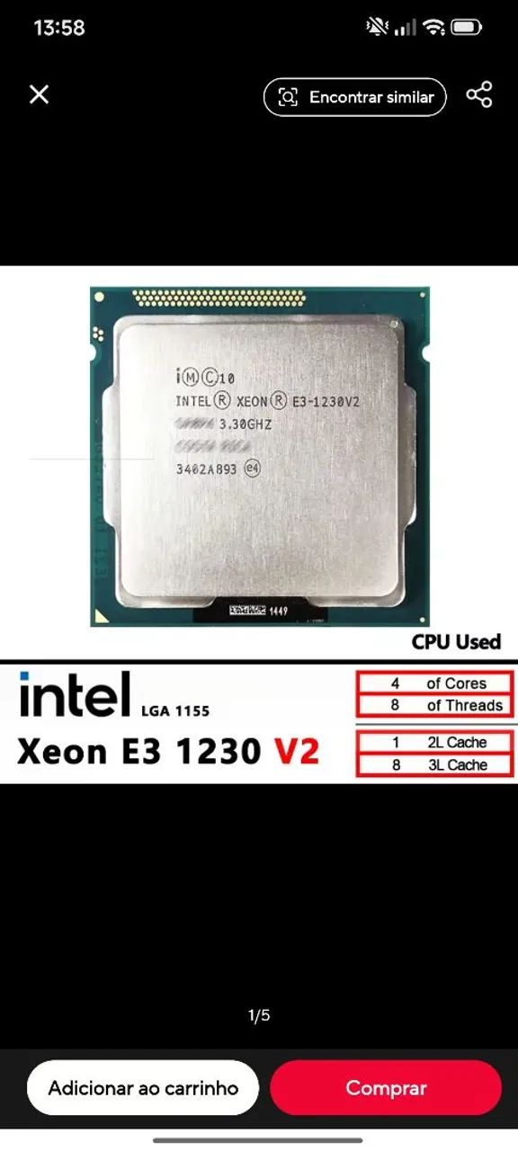 Processador xeon 1230v2