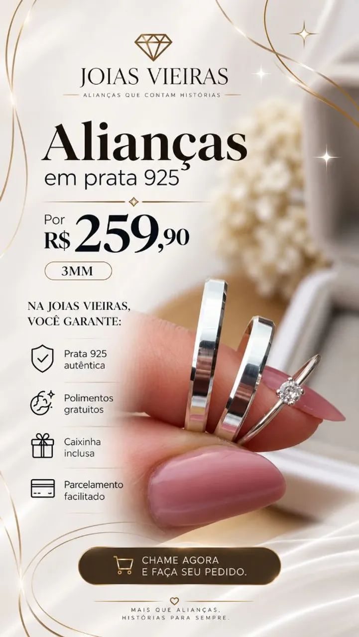 Alianças em Prata 925 3MM