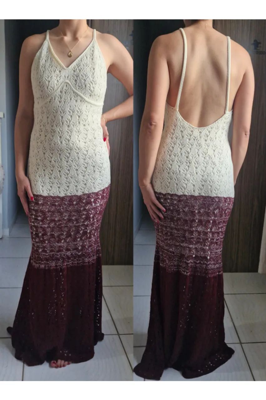 Vestido longo de tricot