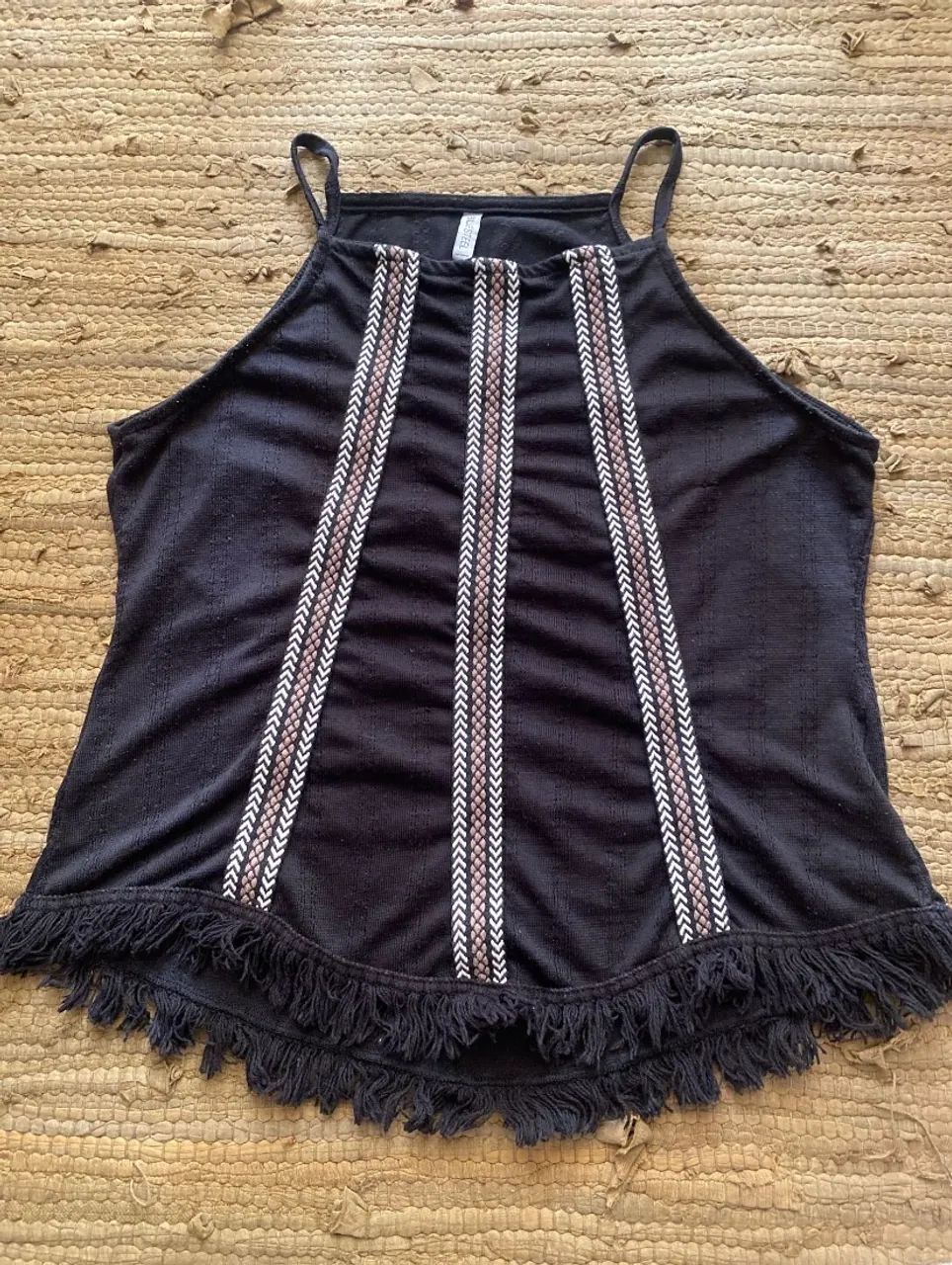 Blusa de alcinha preta P 