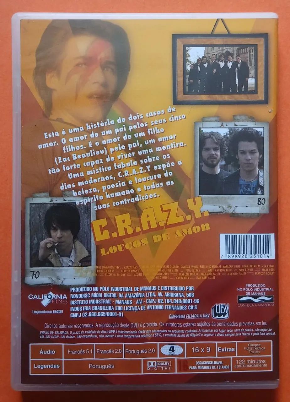 Dvd C.r.a.z.y. - Loucos de Amor - CDs, DVDs etc - Pilarzinho