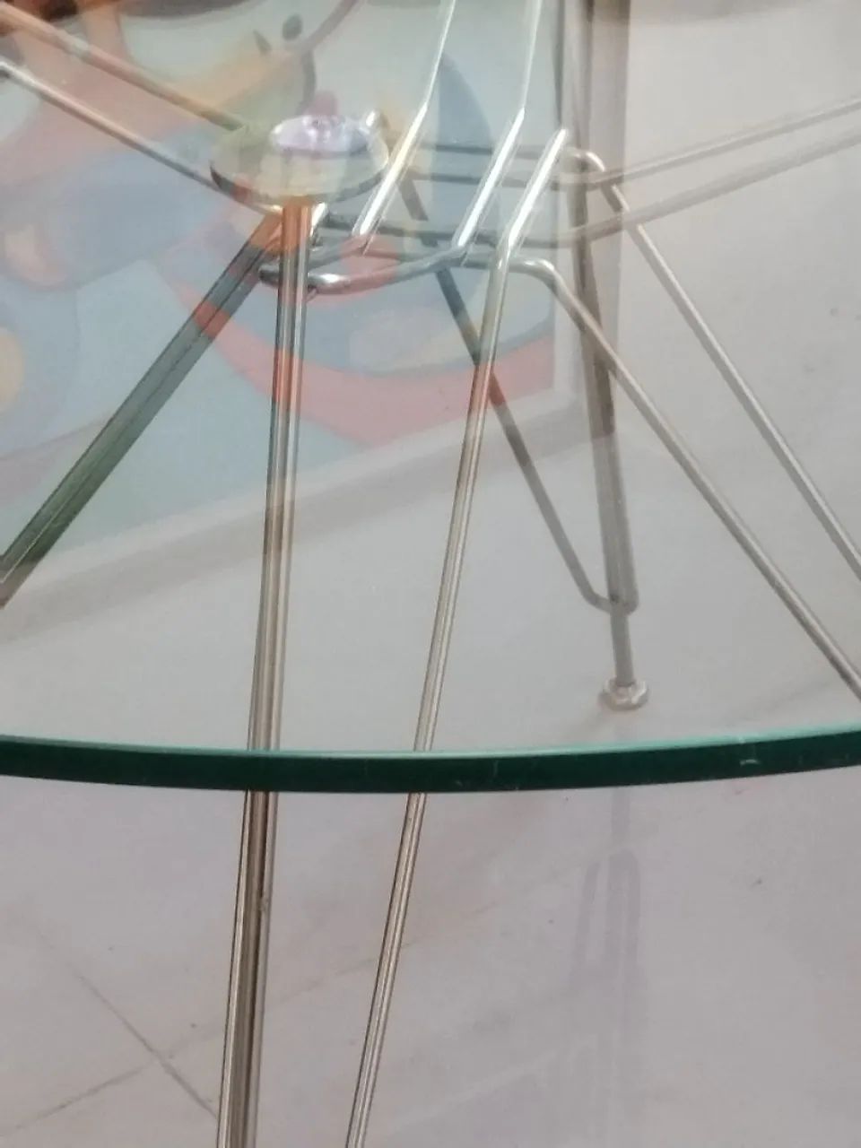  mesa de vidro com 1,30m de diâmetro - Foto 2