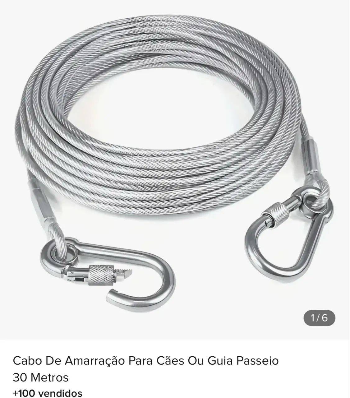 Cabo de aço para amarração para cães 