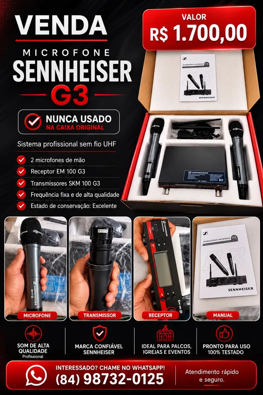 Microfone Sennheiser g3 duplo