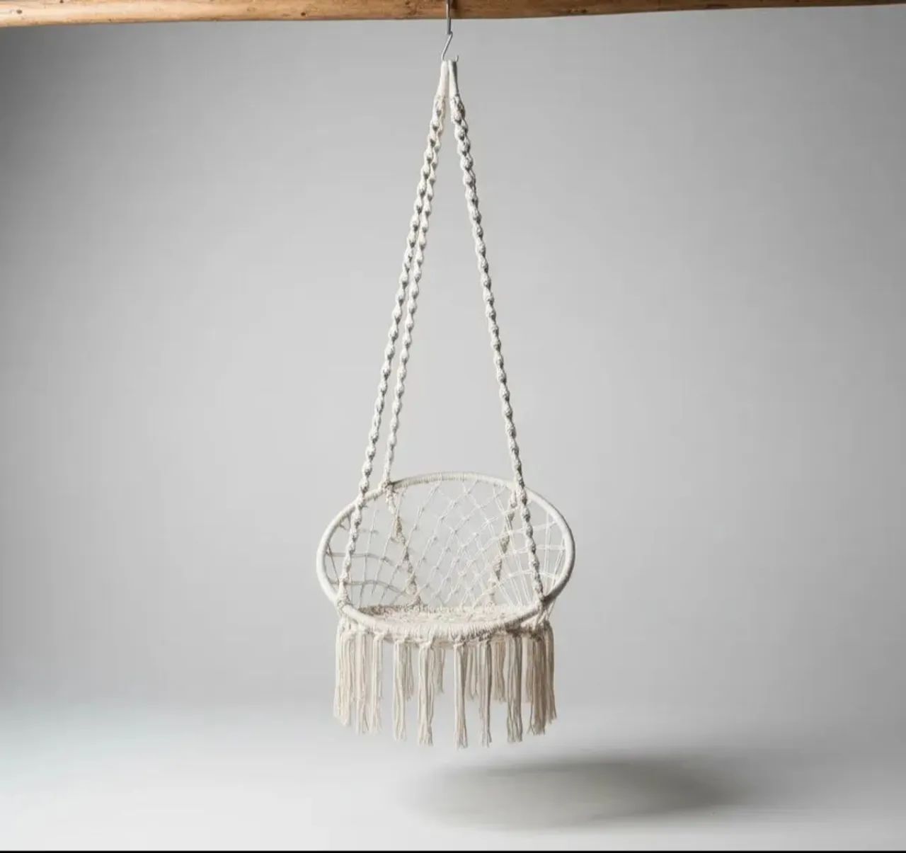 Cadeira poltrona suspensão em macrame - Foto 4