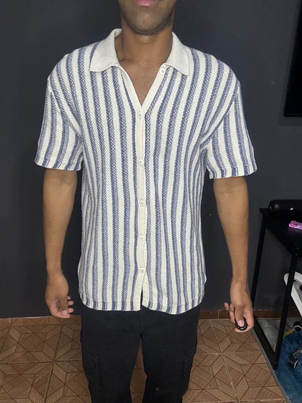 Camisa Tricô Azul - Foto 2