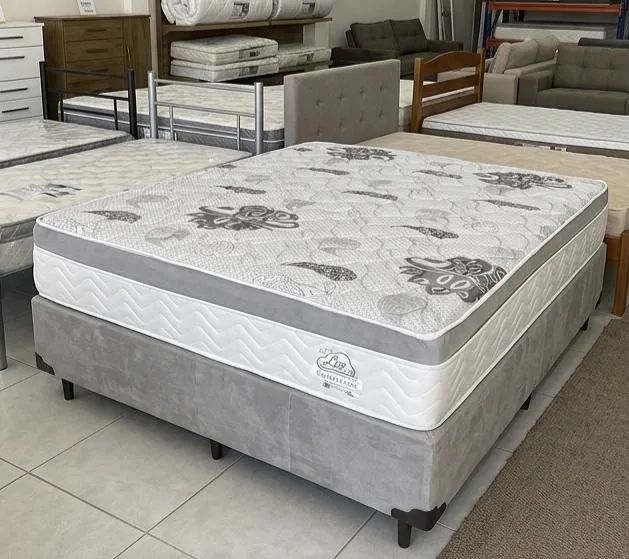 CONJUNTO BOX CASAL PADRÃO ISOFORT CINZA