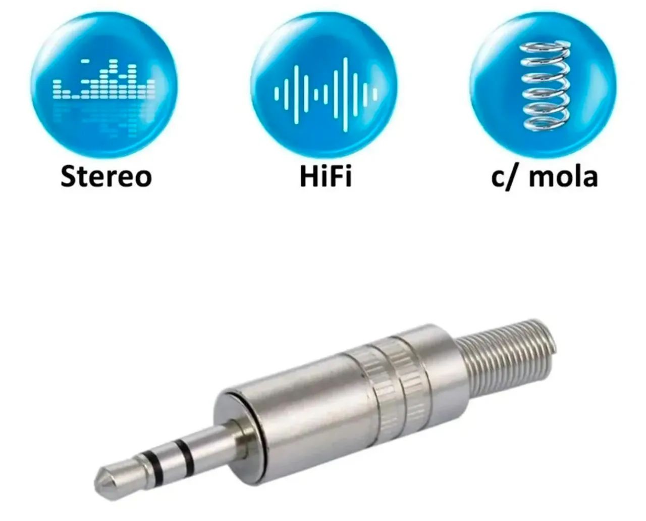 Plug P2  stereo desmontável de metal