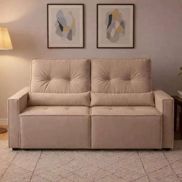 Sofá retratil de FÁBRICA Linho 1,50 (entrega rápida) compacto - Foto 3