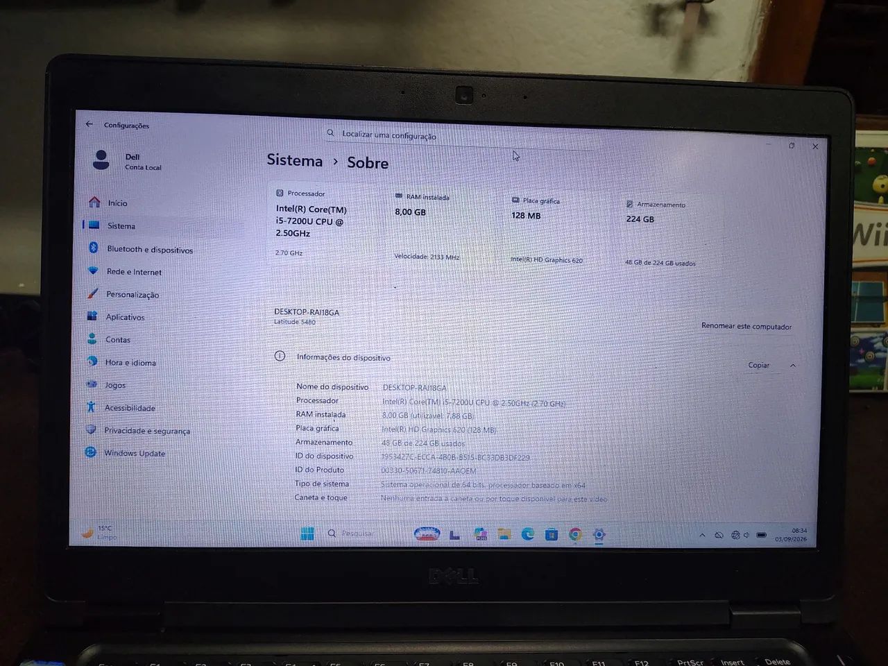 Ultrabook Dell latitude 5480 com i5 e SSD. - Foto 2