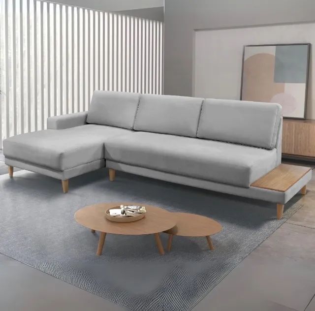 Sofá Cairo com Chaise 2,90 m Cinza