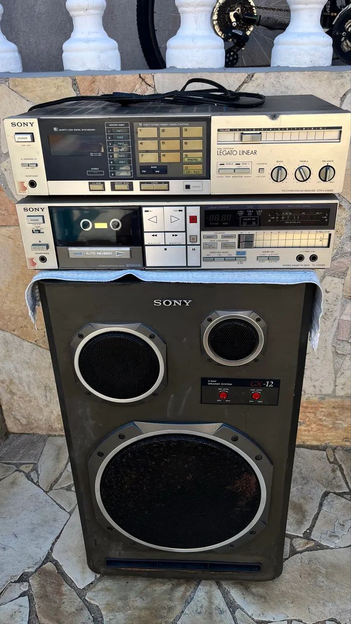 Conjunto de som com receiver tape e caixa - Foto 2