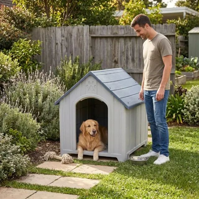 Casa Casinha para Cachorro Extra Grande Resistente Impermeável Fácil Montagem Syberflex - Foto 5