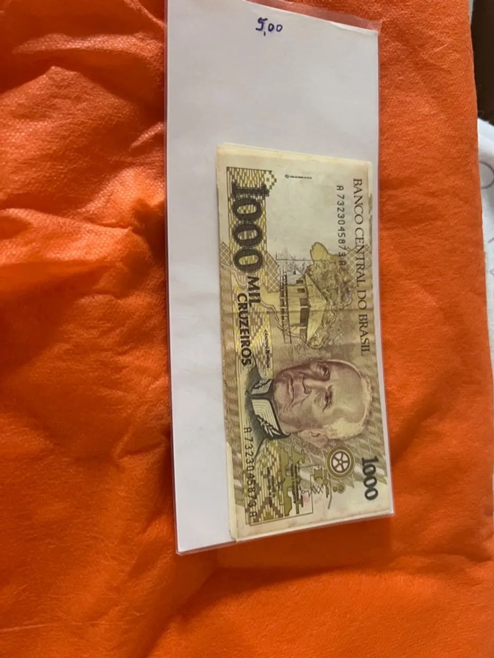 kit com 10  cédulas de mil cruzeiros fe