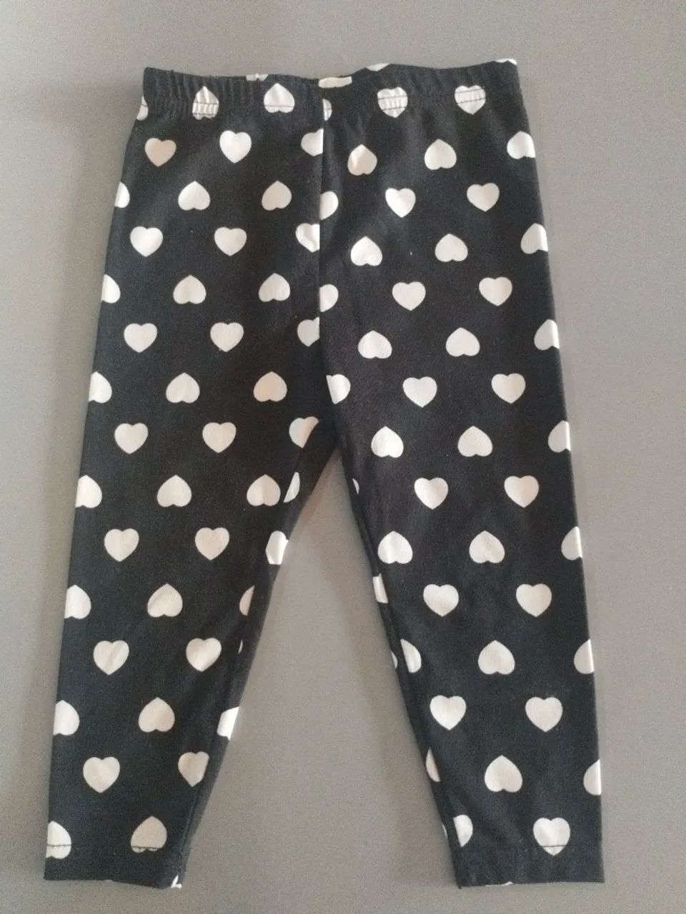 Calça legging infantil coração 