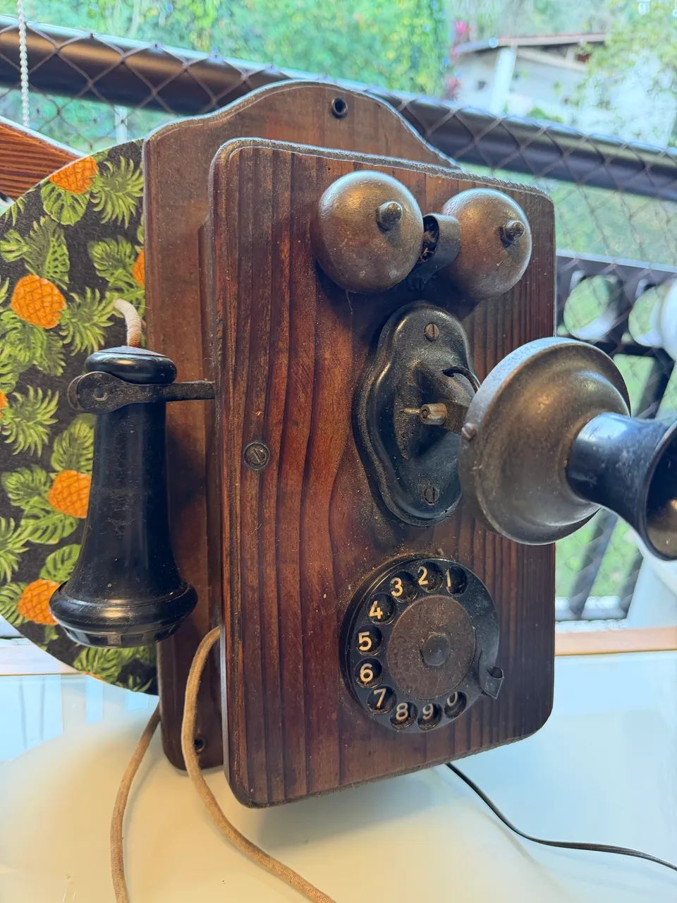 Telefone de Parede Vintage em Madeira - Estilo Antigo Clássico - Foto 2