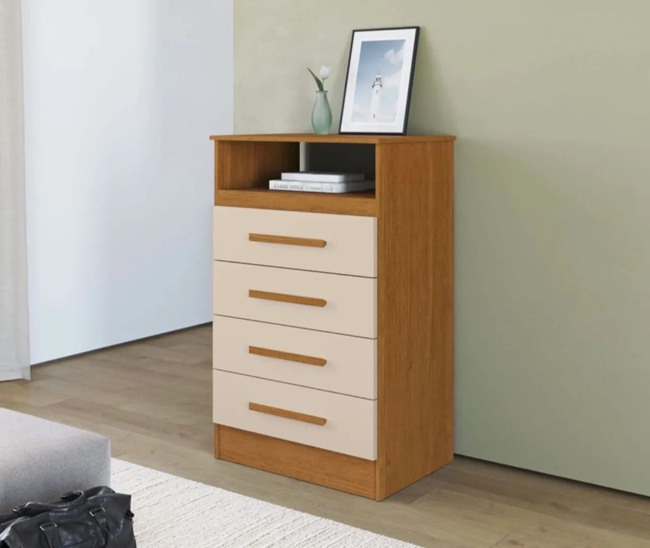Cômoda Jesse 4 Gavetas 100% Mdf 