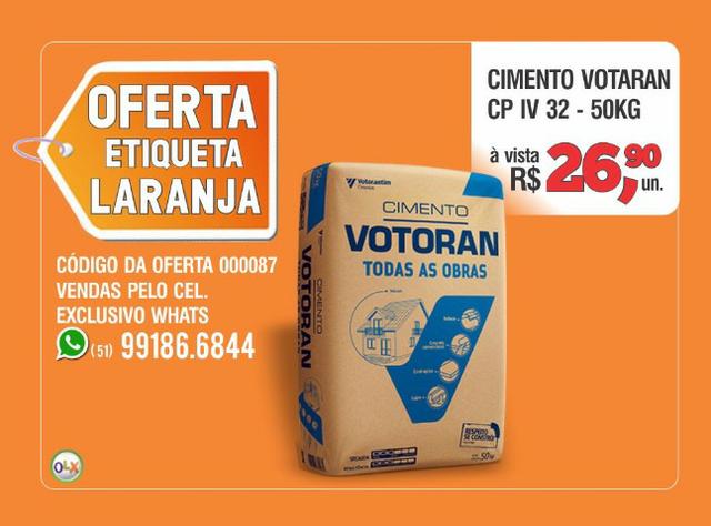 Votoran - Cimento CP IV 32 - Saco 50kg - Oferta etiqueta laranja - Foto 3