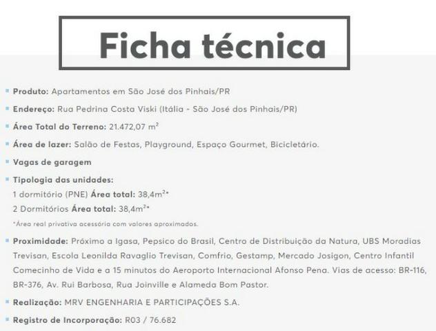 Apartamentos de 2 Quartos na região fo Portal do Sol em São josé dos Pinhais - Foto 10