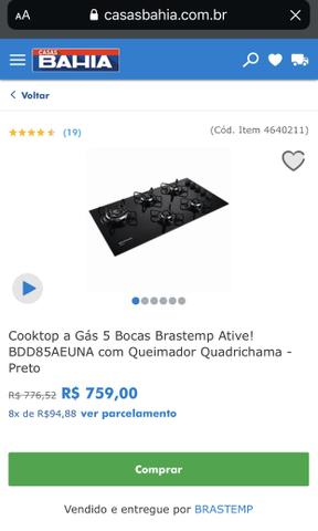 Cooktop Brastemp 5 bocas Quadrichama - Foto 5