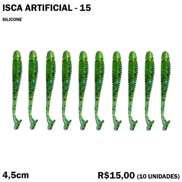 Isca de Pesca de Silicone - 10 Unidades