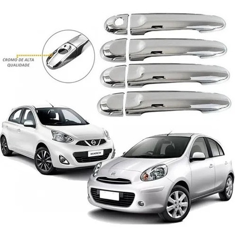Aplique Cromado Capa Maçaneta Nissan March 11