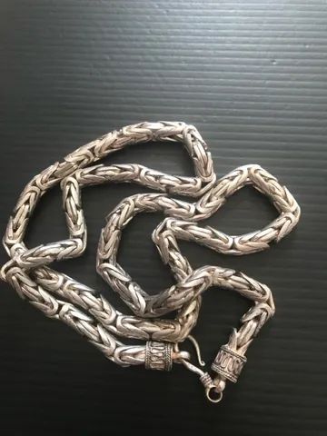 Cordão de prata modelo ponto peruano - Foto 4