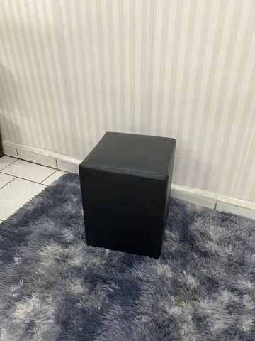 Puff Preto em Courino Para casa ou Loja 