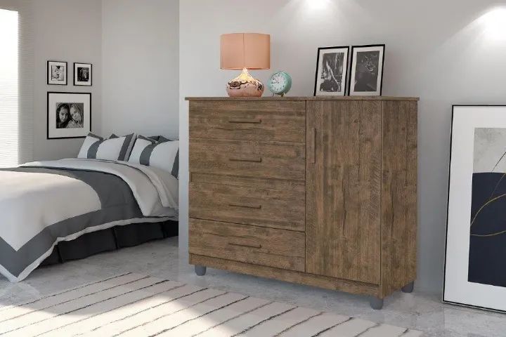 Cômoda Pietra 4 Gavetas + 1 Porta! Frete e montagem grátis.  - Foto 5