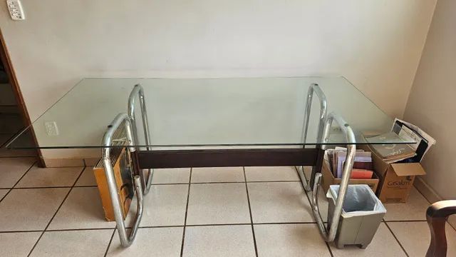 Mesa de Escritório de Vidro 1,76 x 89cm