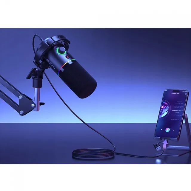 Microfone Gamer Maono PD200XS RGB USB/XLR Black Com Braço Articulado - WZetta - Foto 2