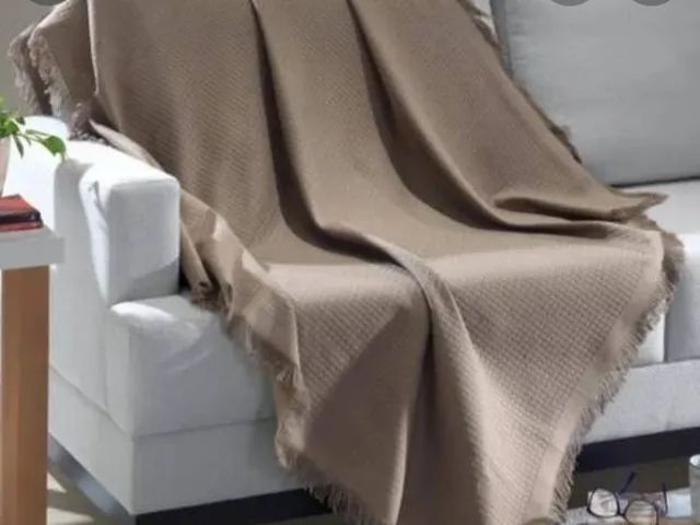 Manta gigante para sofá ou cama casal 100% algodão  - Foto 5