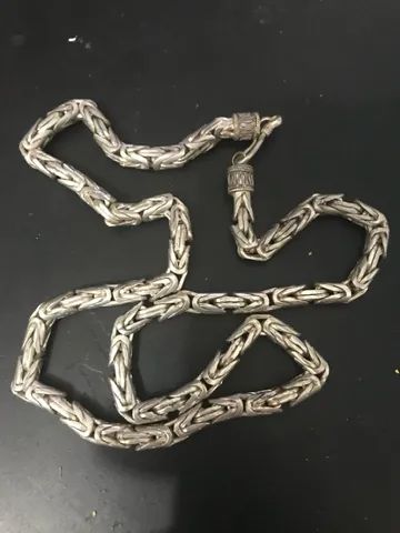 Cordão de prata modelo ponto peruano