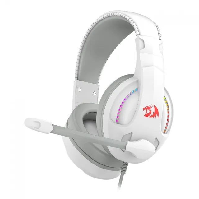 Headset Gamer Redragon Cronus White Led RGB P2 C/ Adaptador P3 - WZetta