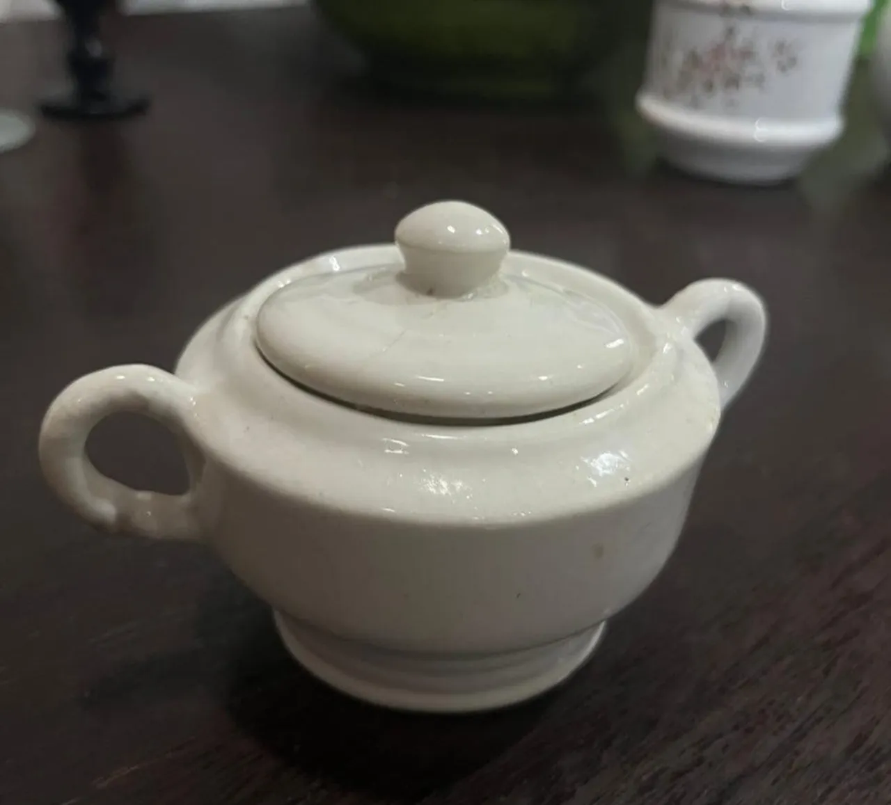 Açucarero de porcelana branco
