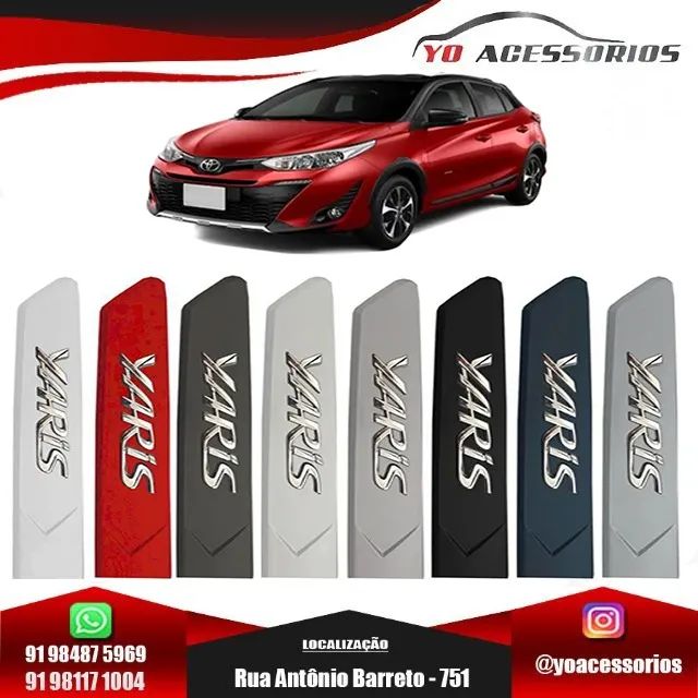 Friso Lateral Yaris Nome Em Alto Relevo Cromado